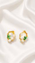 Pearl and Leaf Studs