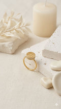 Coin Stone Ring — Stainless Steel, Anti-Tarnish