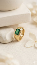 Emerald Aura Ring — Stainless Steel, Anti-Tarnish