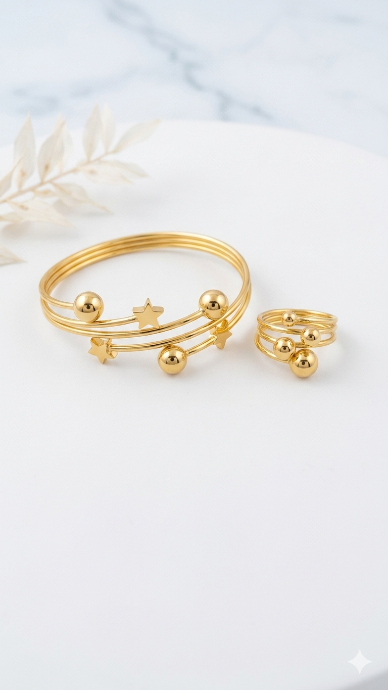 Multi-Layer Star & Ball Celestial Handcuff Set