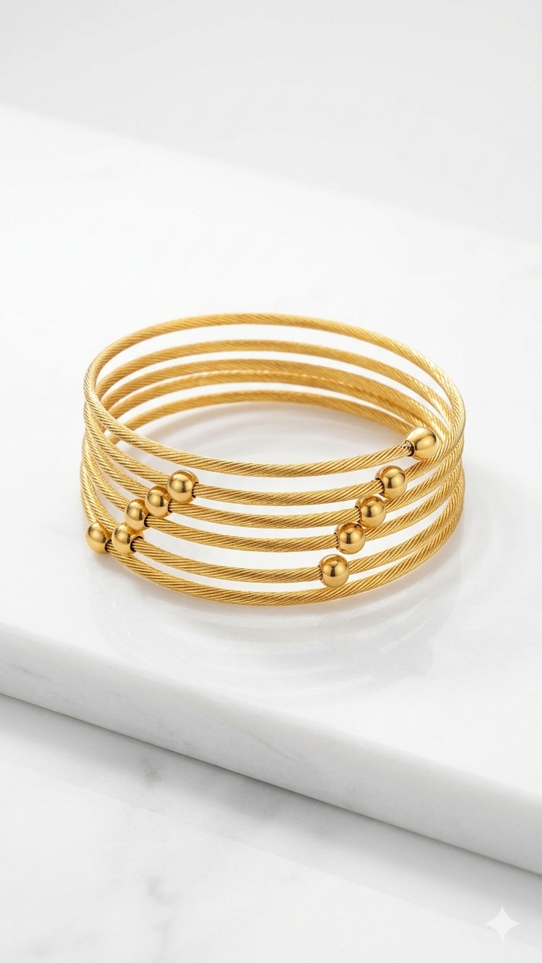Golden Multi-Layer Beaded Cuff