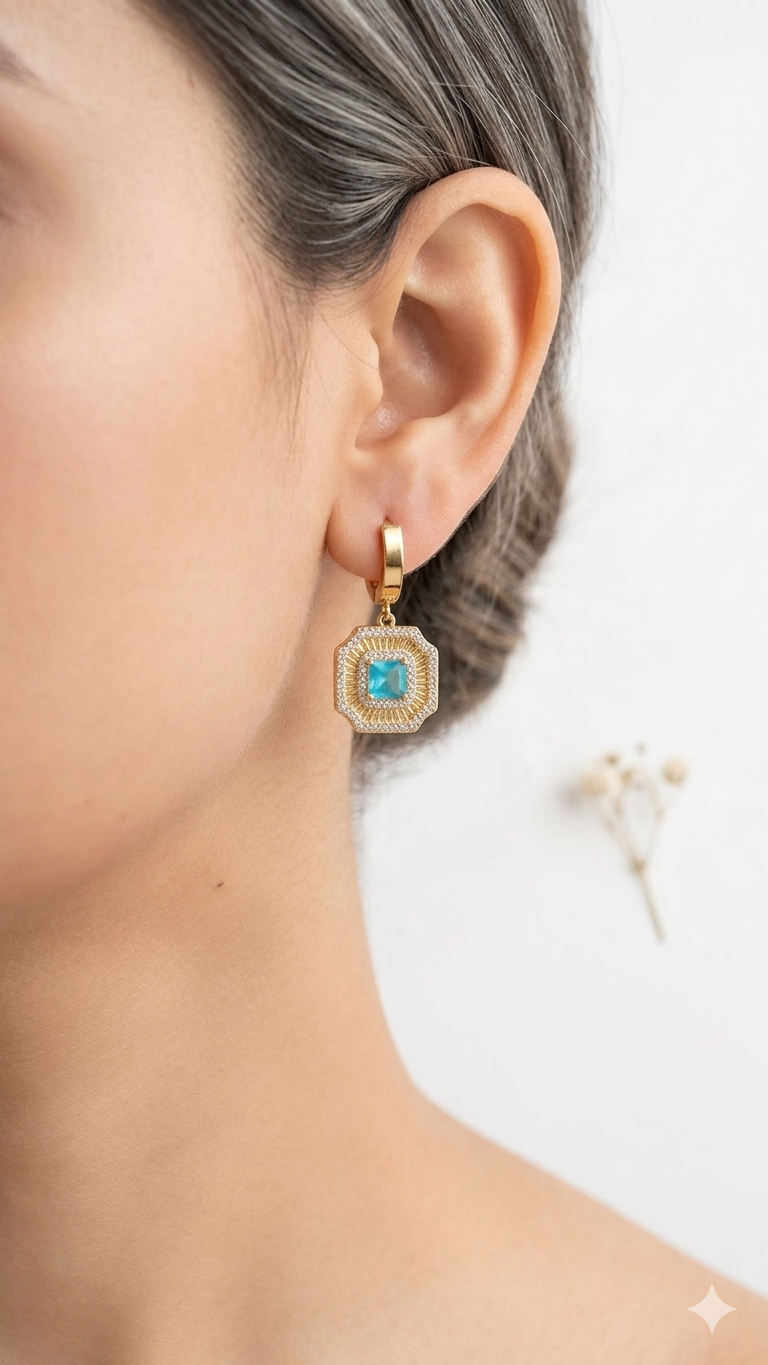 Eternity Aqua Drops Earings Set