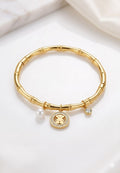 Bamboo Joint Bear Charm Bangle