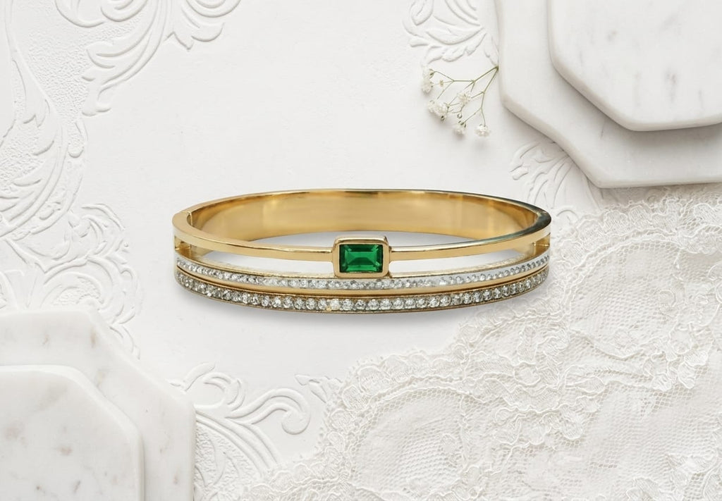 Emerald Luxe Crystal Bar Bracelet