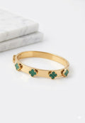 Green Clover Charm Cuff