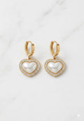 Crystal-Framed Heart Drop Earrings