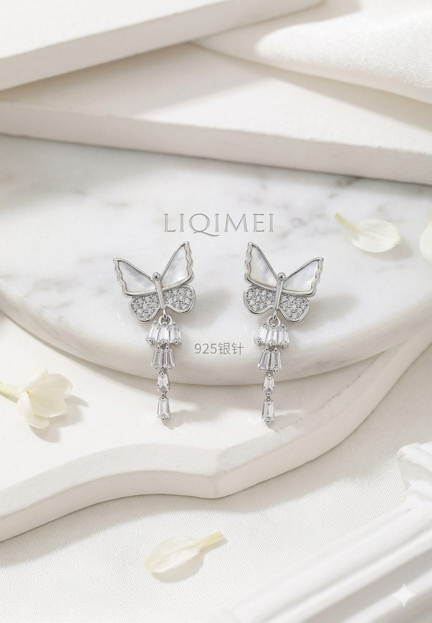 Butterfly Tassel Drop Earrings