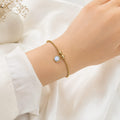 Mesh Chain Square Stone Bracelet