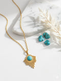 Blue Sunburst Turquoise Pendant