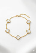 White Clover Charm Bracelet