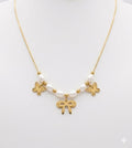Butterfly and Bow Pearl Charm Necklace