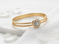 Pearl and Pavé Double-Band Cuff