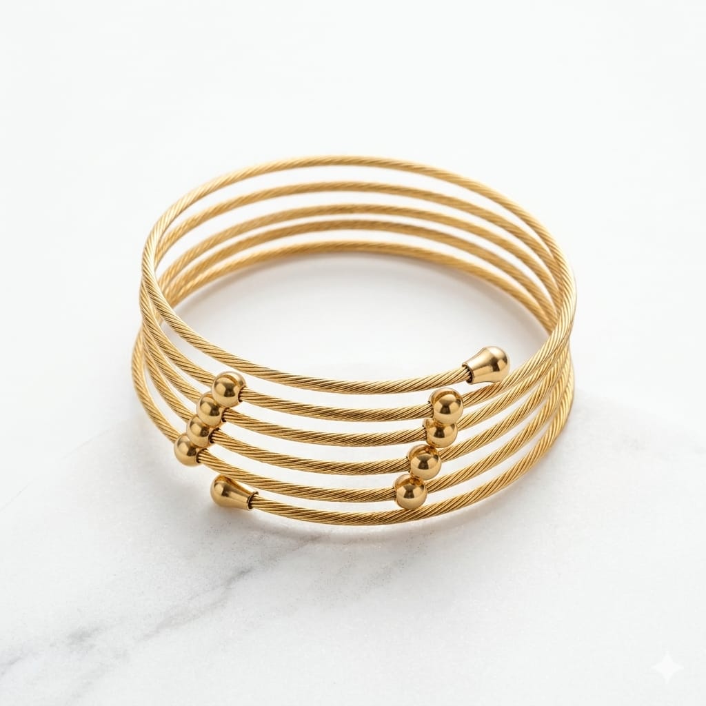 Golden Multi-Layer Beaded Cuff