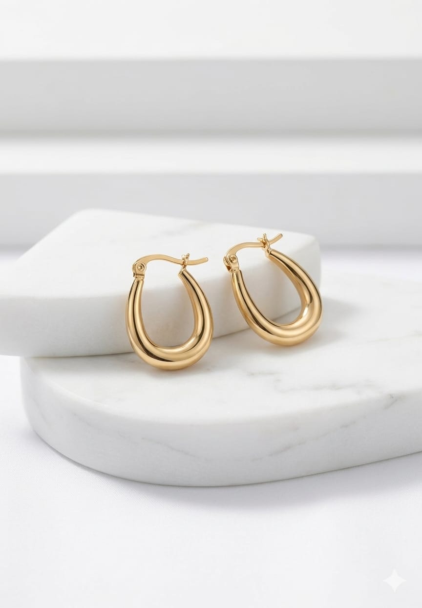 Minimalist Teardrop Hoops