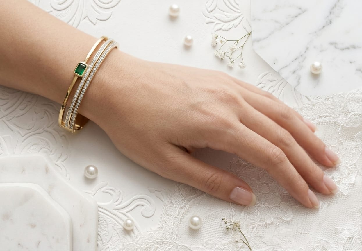 Emerald Luxe Crystal Bar Bracelet