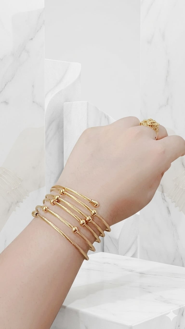 Golden Multi-Layer Beaded Cuff