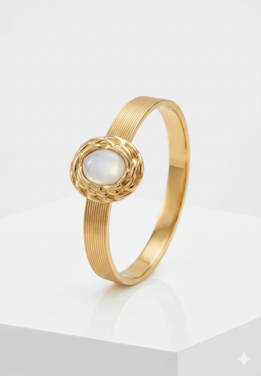 Textured Moonstone Statement Cuff