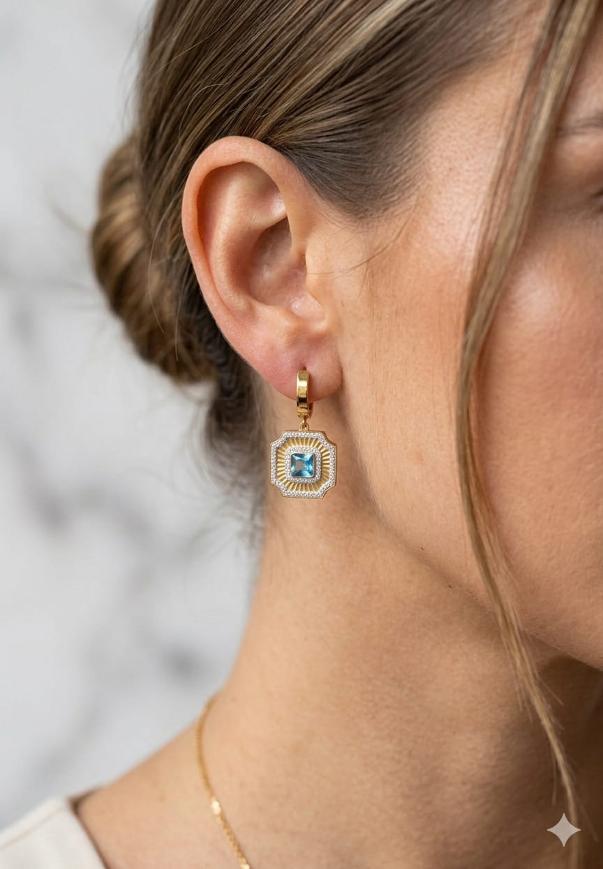 Eternity Aqua Drops Earings Set