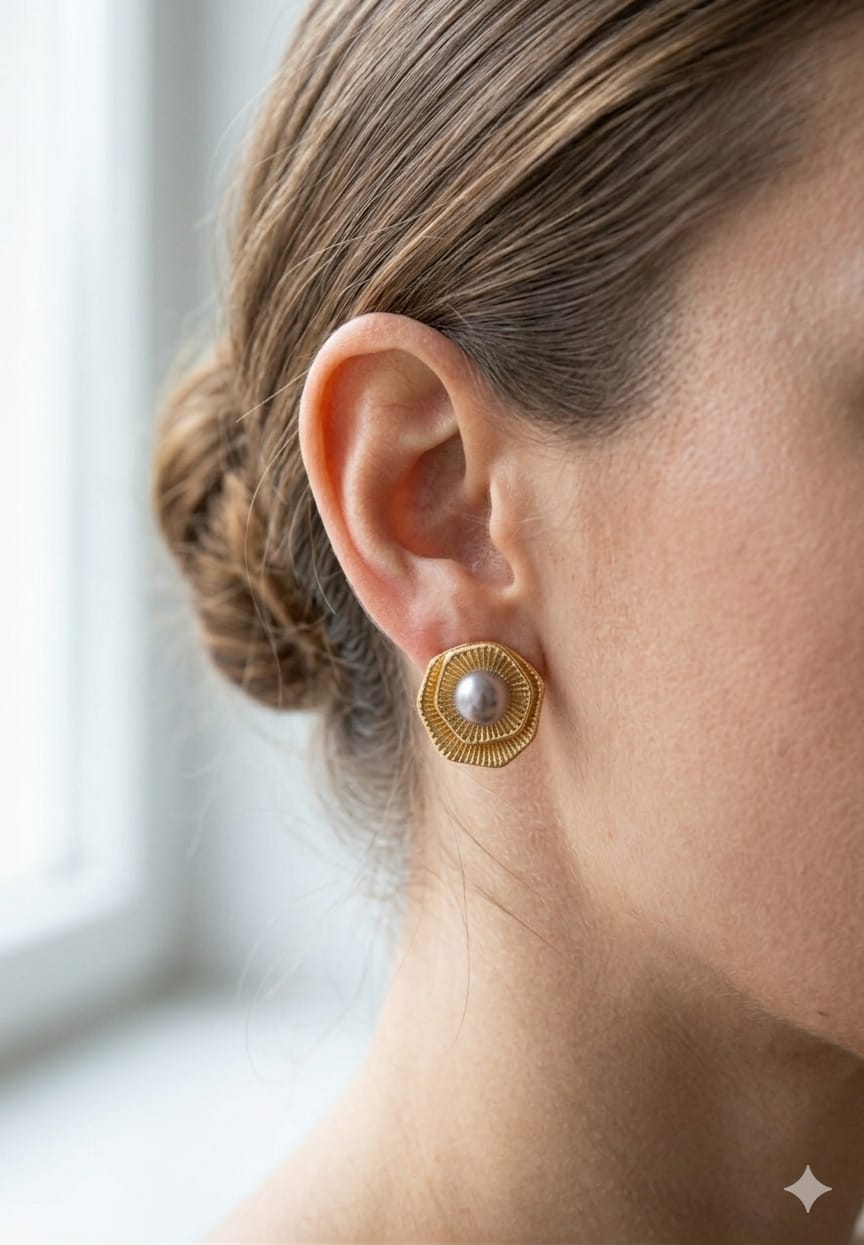 Pearl Fluted Petal Studs