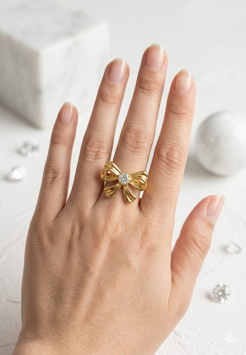 Bow Accent Statement Ring