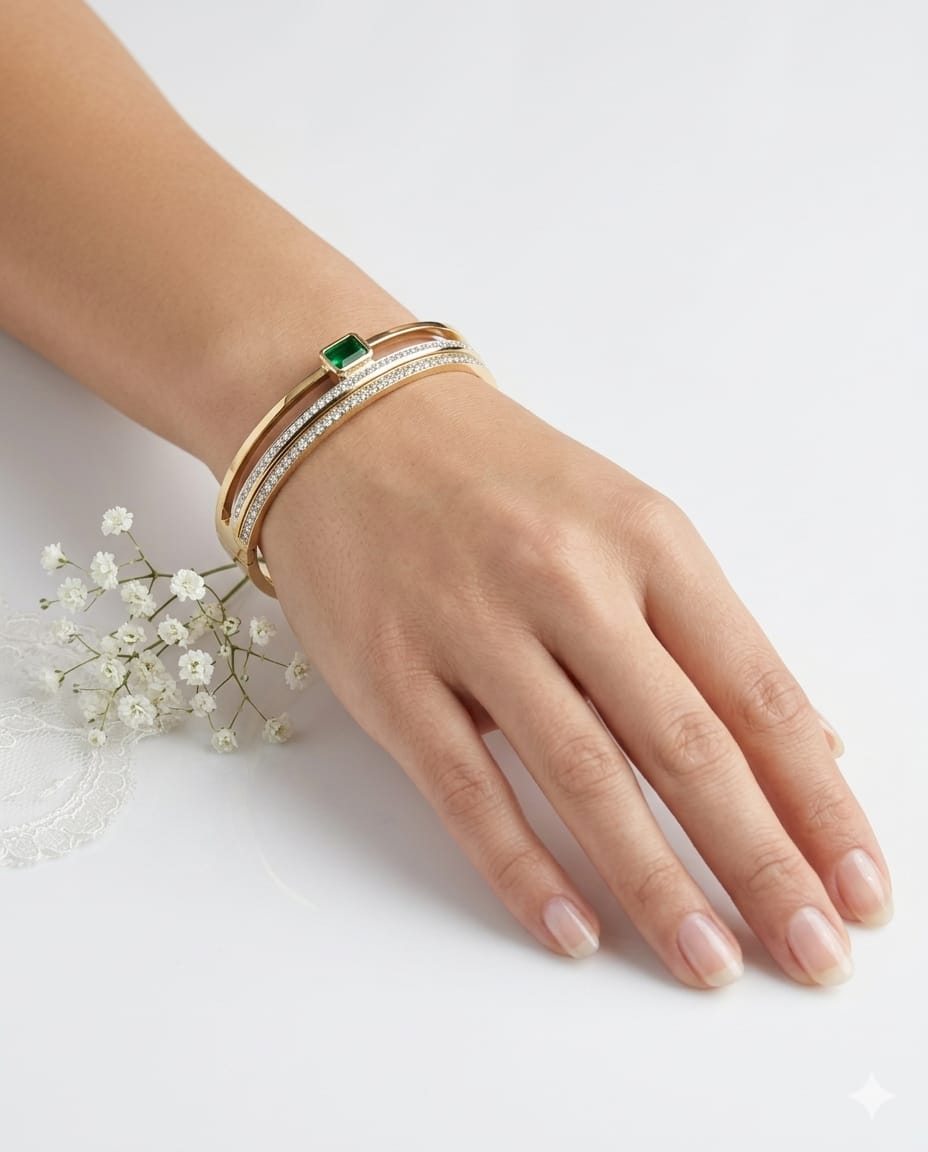 Emerald Luxe Crystal Bar Bracelet