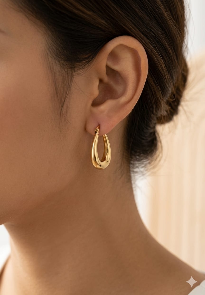 Minimalist Teardrop Hoops