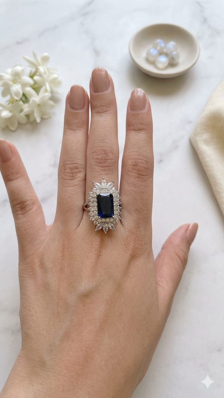 Blue Sapphire Statement Ring