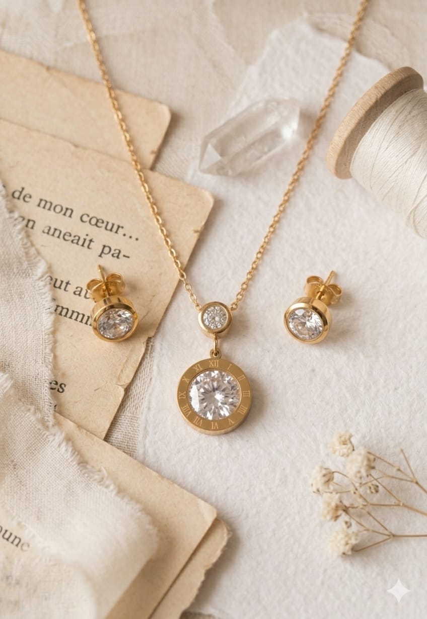 Roman Numeral Jewellery Set