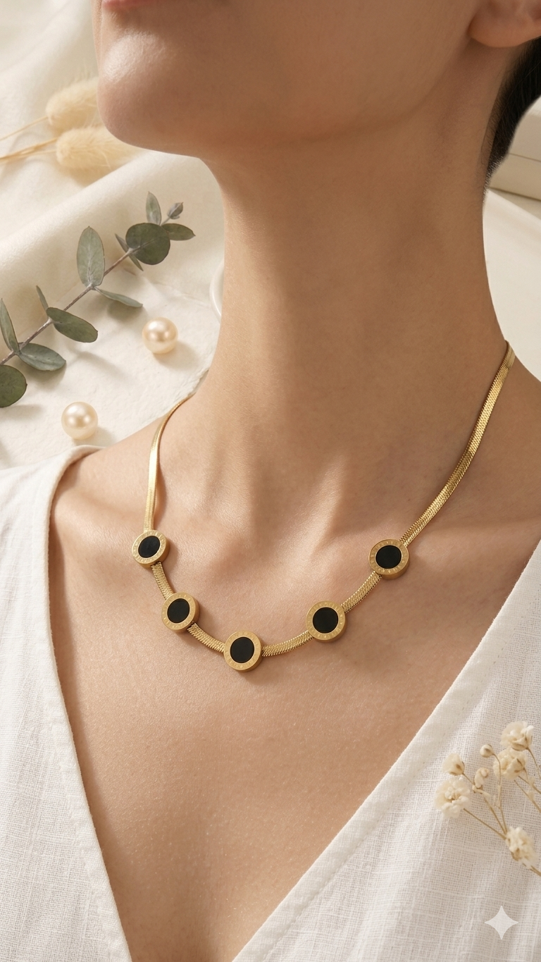 Snake Chain Stone Necklace