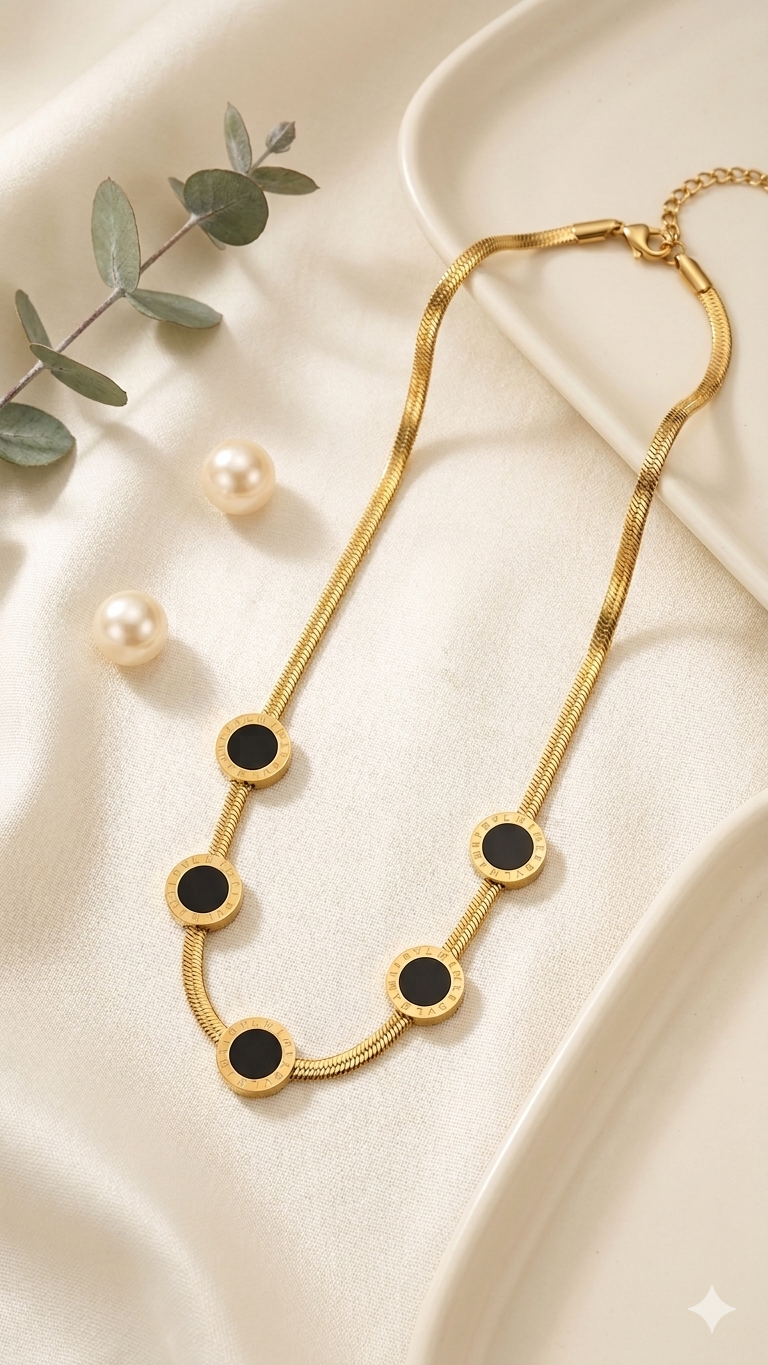 Snake Chain Stone Necklace
