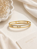 Gold & Diamond Double Row Bangle