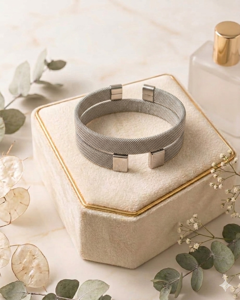 Silver Mesh Bangle