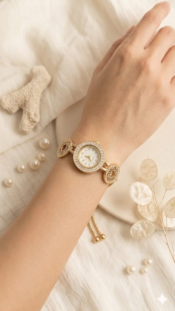18k Gold Plated Bracelete Style Watch