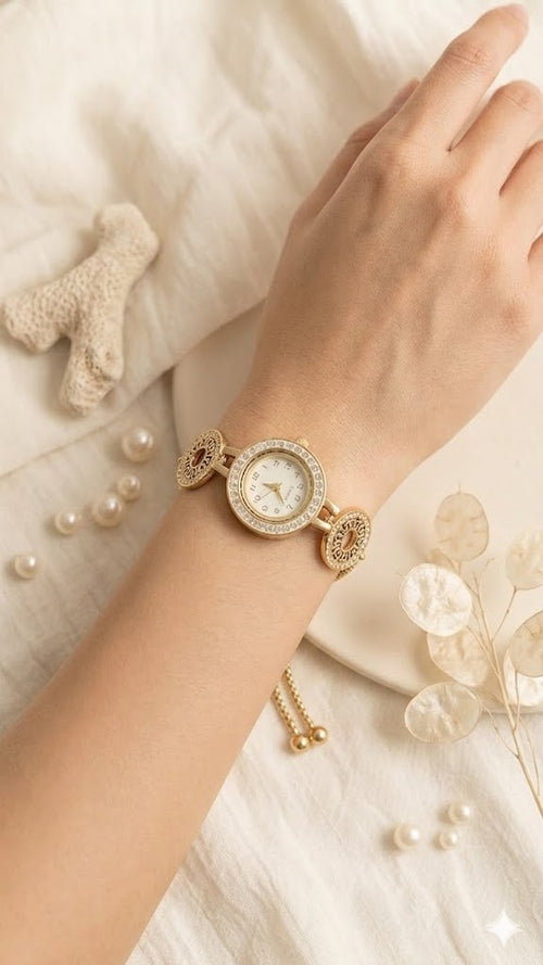 18k Gold Plated Bracelete Style Watch