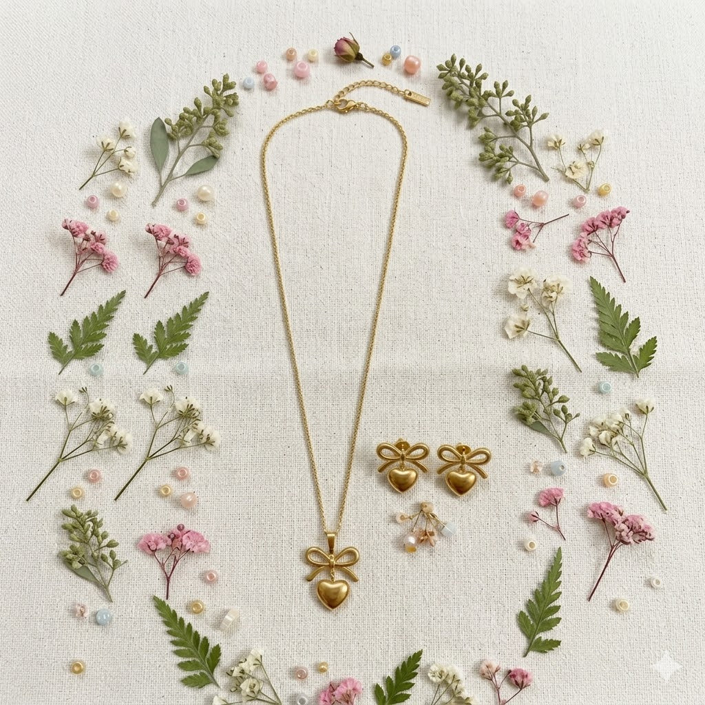 Bow & Heart Jewellery set