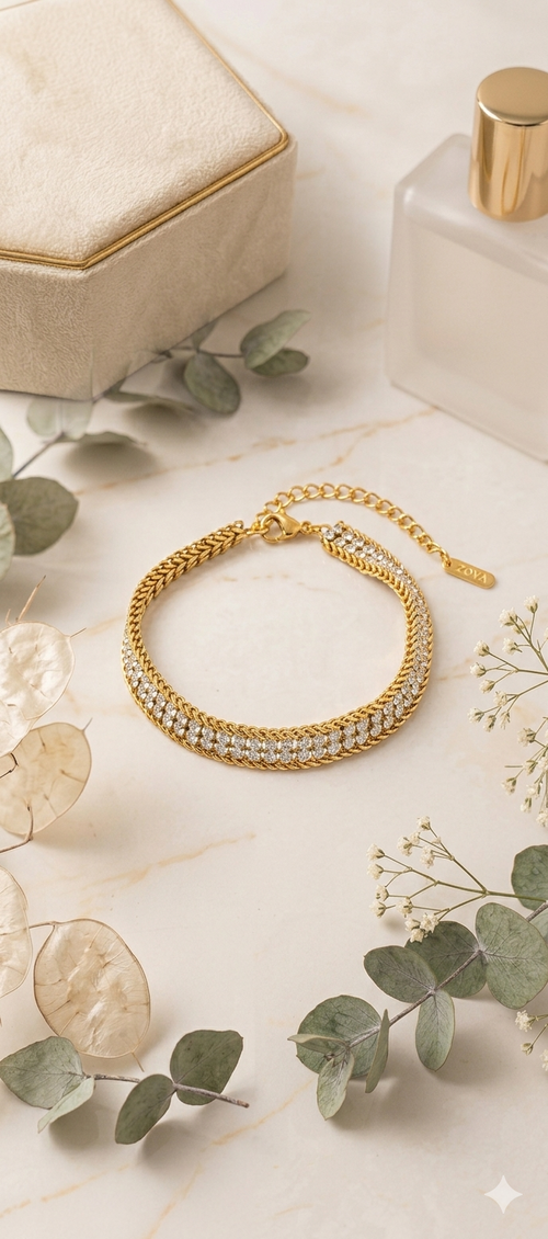 Gold Plated Double Zircon Bracelete