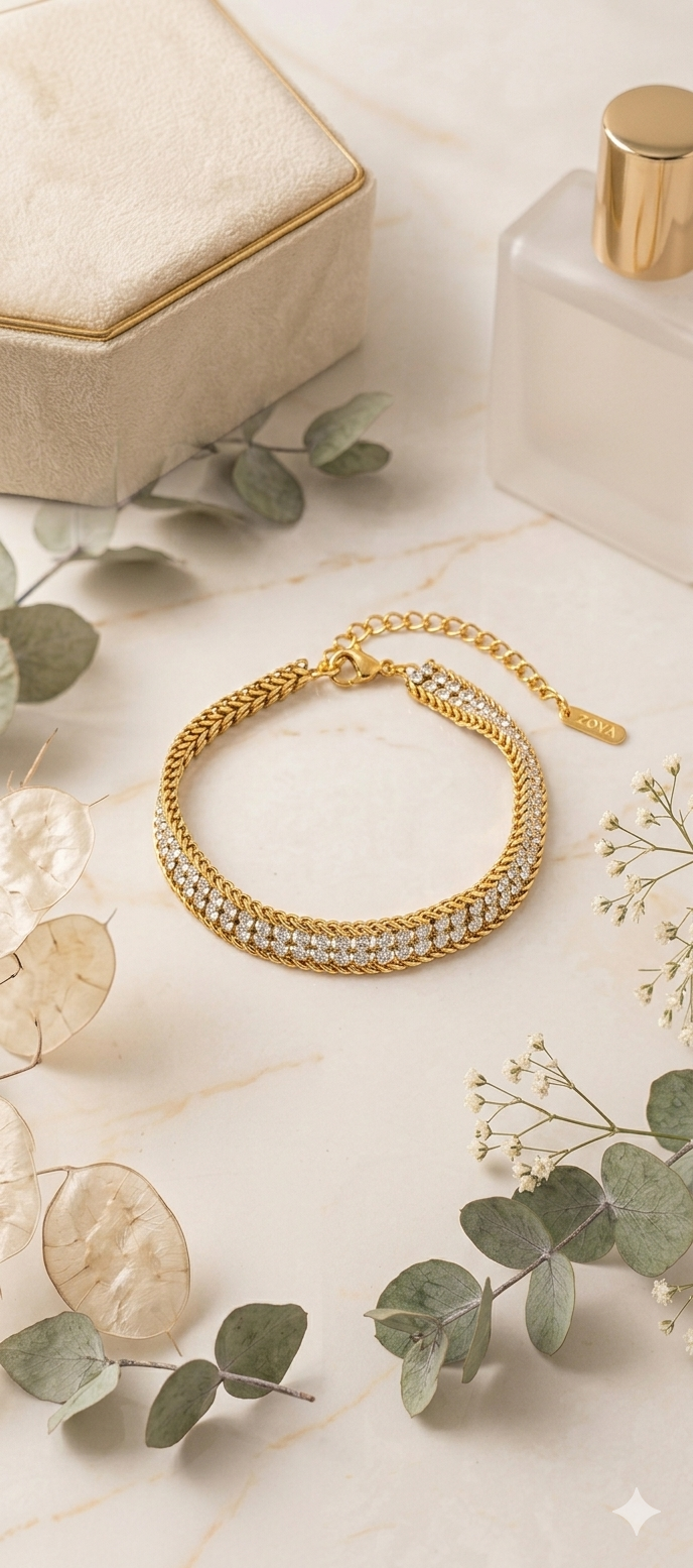 Gold Plated Double Zircon Bracelete
