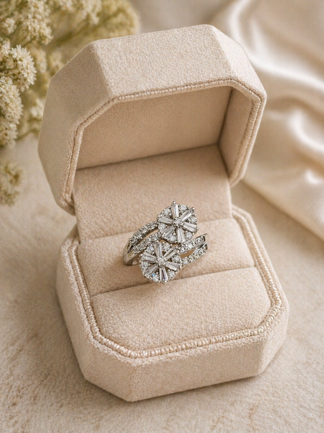 Floral Zircon Ring