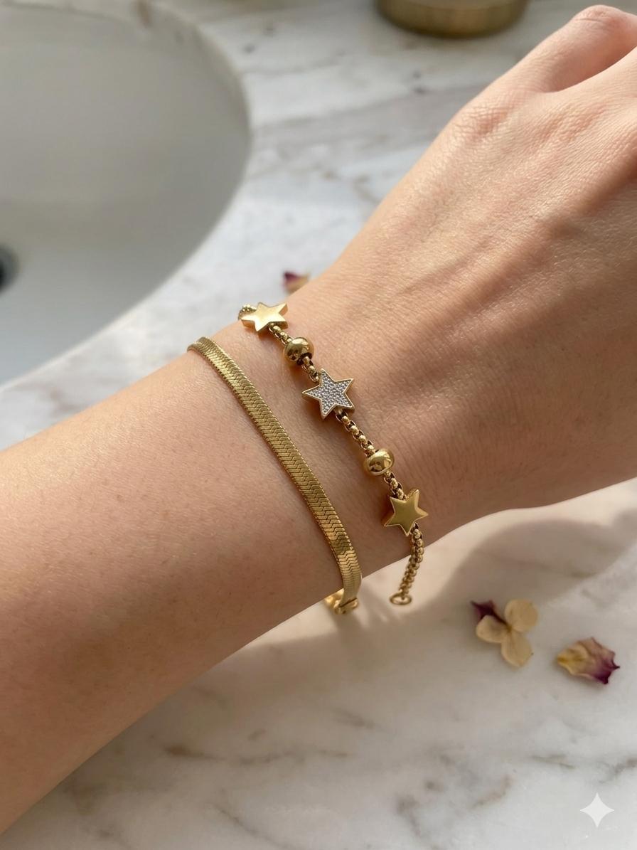Star Charm snake chain Bracelete