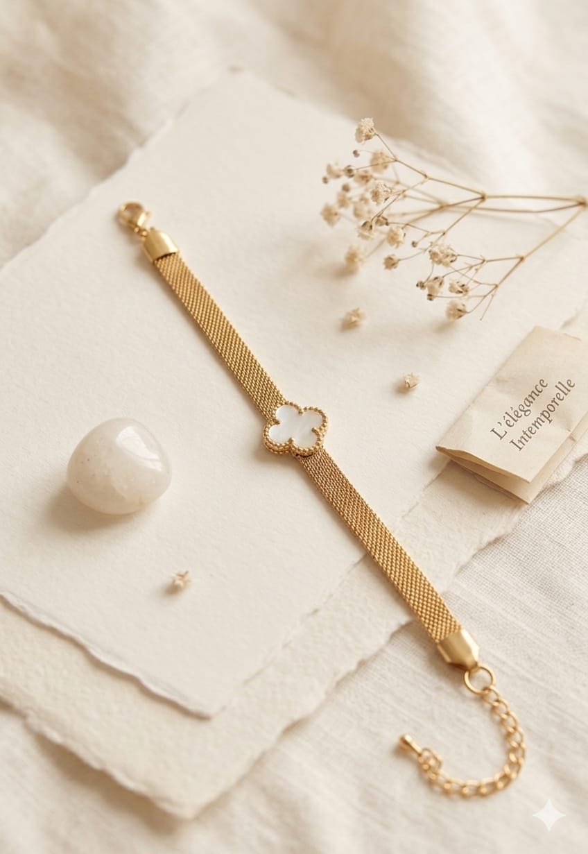 Pearl Petal Mesh Strap bracelete