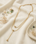 Sliding Gold pearl Double layered Pendant