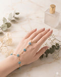 Floral Hand Chain With Connected Ring